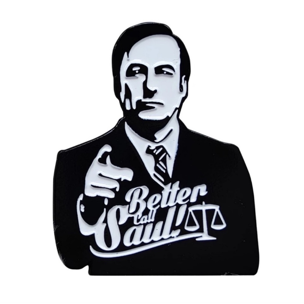 Better Call Saul Enamel Pin, White & Black Enamel Pin, Saul Goodman Enam…